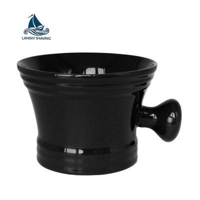 High quality black glazed fine ceramic mugs shaving bowl