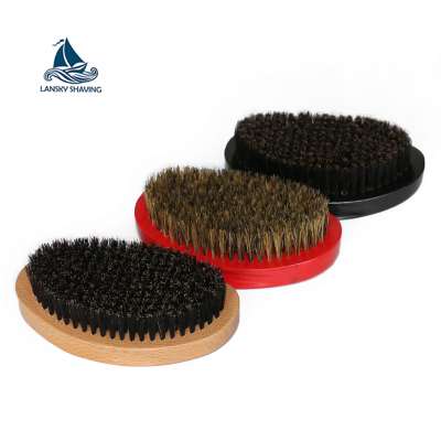 Big oval boar hair beard brush for men